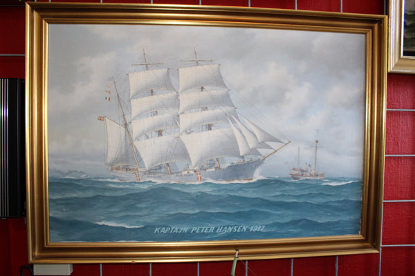 Henning Schøsler Pedersen maleri olie på lærred af sejlskibet Pehr Ugland der runder Skagen