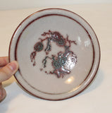 L Hjorth Red And White Marbled Japanese Inspired Bowl 16 cm bornholm for sale. hjorth skål fad rød hvid japansk stil til salg