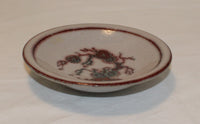 L Hjorth Red And White Marbled Japanese Inspired Bowl 16 cm bornholm for sale. hjorth skål fad rød hvid japansk stil til salg