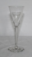 Antique Tall Wine Glass Cut Stem 16,5 cm Tall for sale. antik antikt vin vinglas glas høj stilk slebet til salg