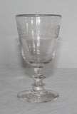 Antique Wellington Wine Glass Etched With Decorative Pattern for sale. antik antikt wellington glas slebet graveret til salg
